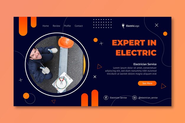 Electrician service landing page template