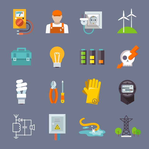 Электричество Icon Flat