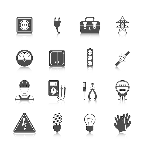 Free vector electricity icons collection