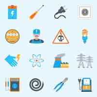 Free vector electricity icons set