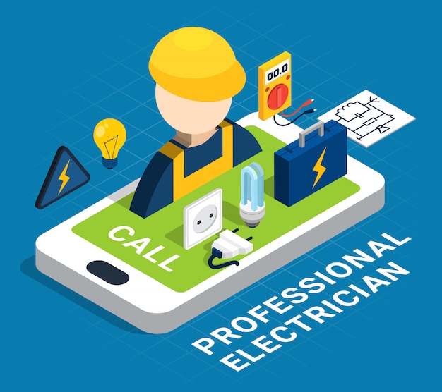 Free vector electricity isometric colored concept