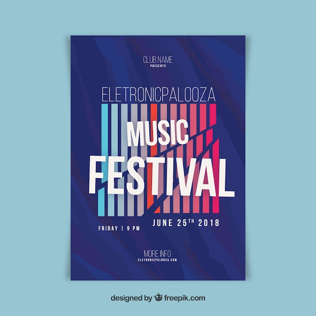 Electro music festival poster template