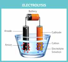 Free vector electrolysis diagram experiment for education