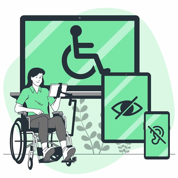 Vettore gratuito illustrazione del concetto di accessibilità elettronica