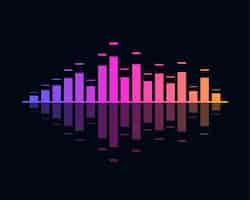 Free vector electronic audio sound equalizer bar background design