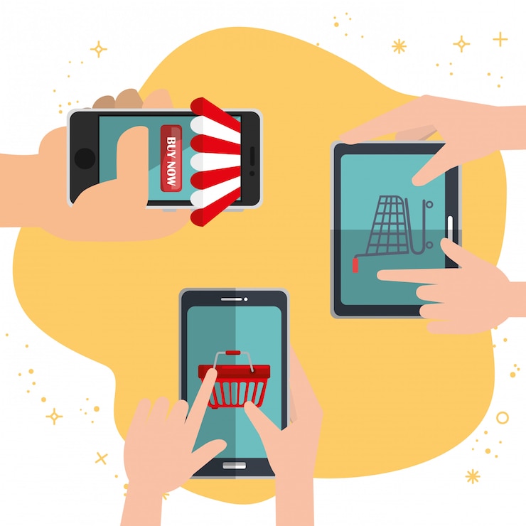 Free Vector electronic commerce set icons