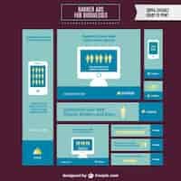 Free vector electronic devices web banners