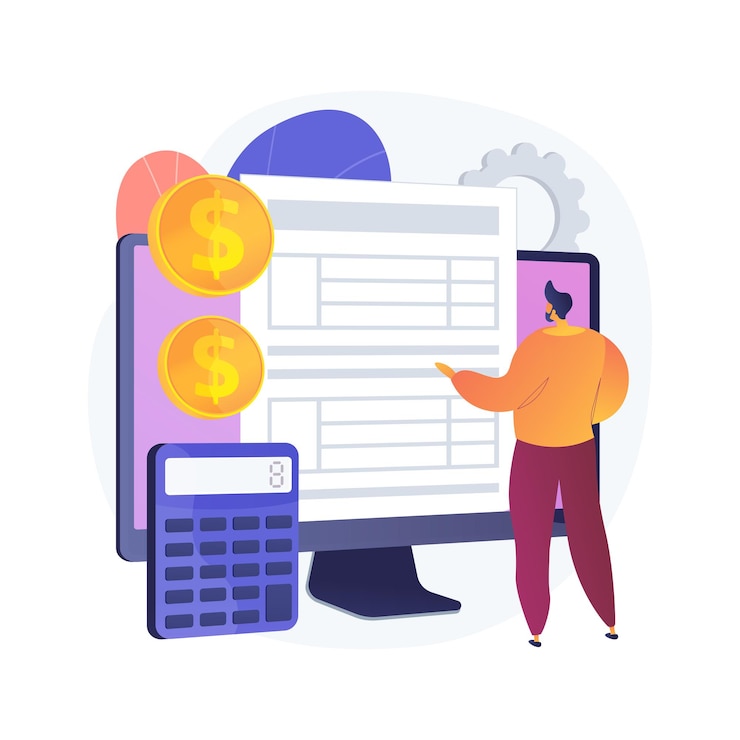 Free Vector electronic documentation. man with registration. checking repository log. online approval, screen form, validation page. expense chronicles. vector isolated concept metaphor illustration.