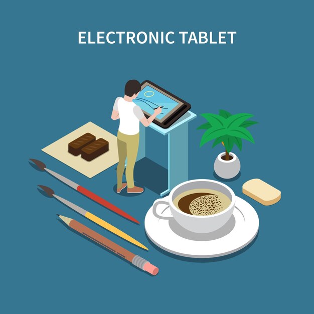 Electronic graphic design tablet illustration