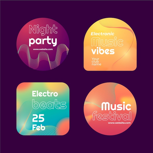 Electronic music event labels collection