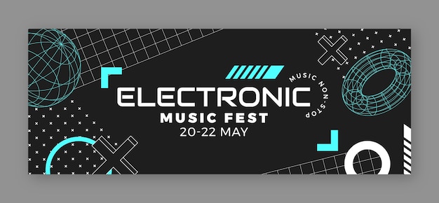 Electronic music event social media cover template