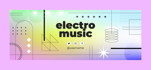 Modello di copertina dei social media per eventi di musica elettronica