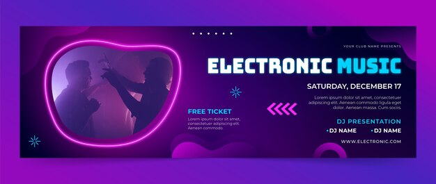 electronic music event twitter header template