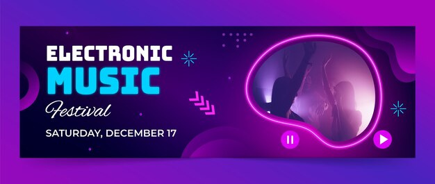 electronic music event twitter header template