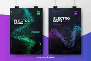 Free vector electronic music festival poster collection