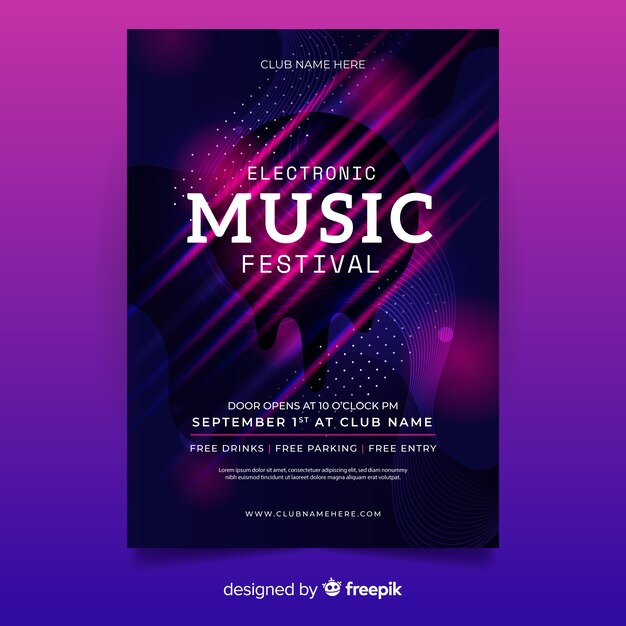Electronic music festival poster template