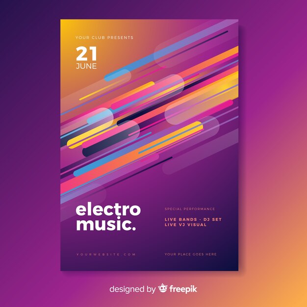 Electronic music festival poster template