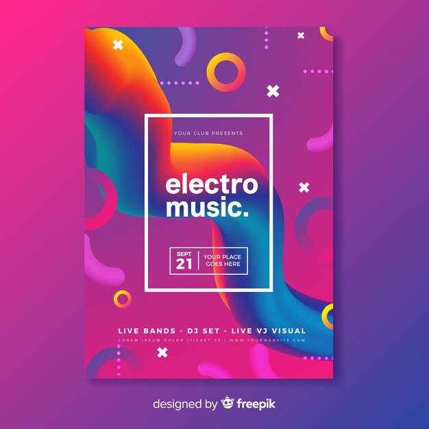 Electronic music festival poster template