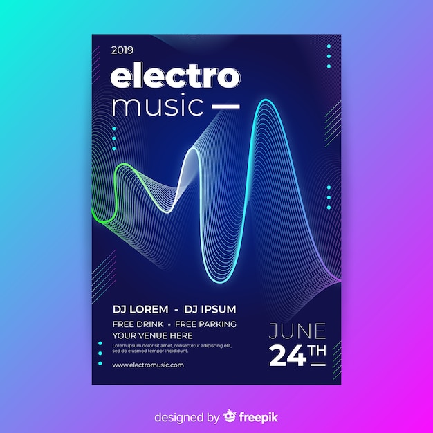 Electronic music festival poster template