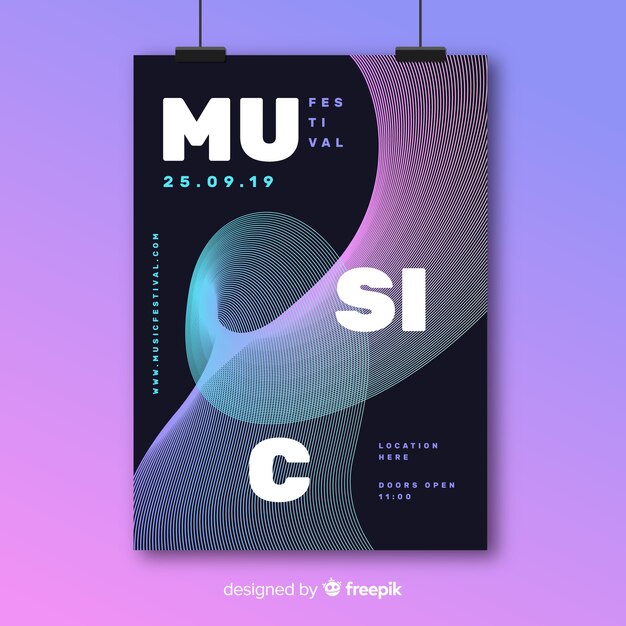 electronic music festival poster template