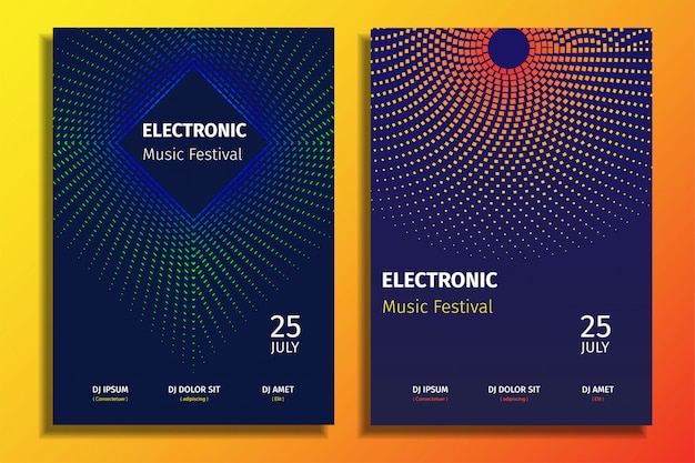 Free Vector Abstract electronic music poster template Free Vector Abstract electronic music poster template