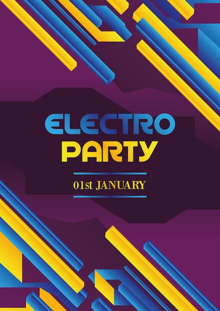 Vettore gratuito musica elettronica party poster