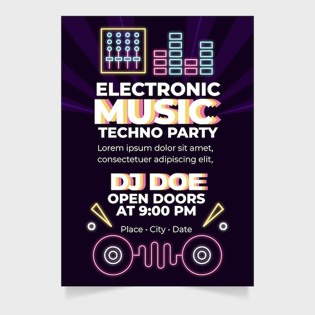 Electronic music template design