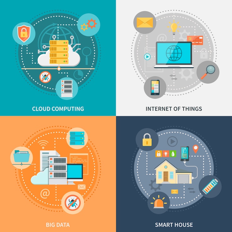 Free Vector electronic systems for security and convenience