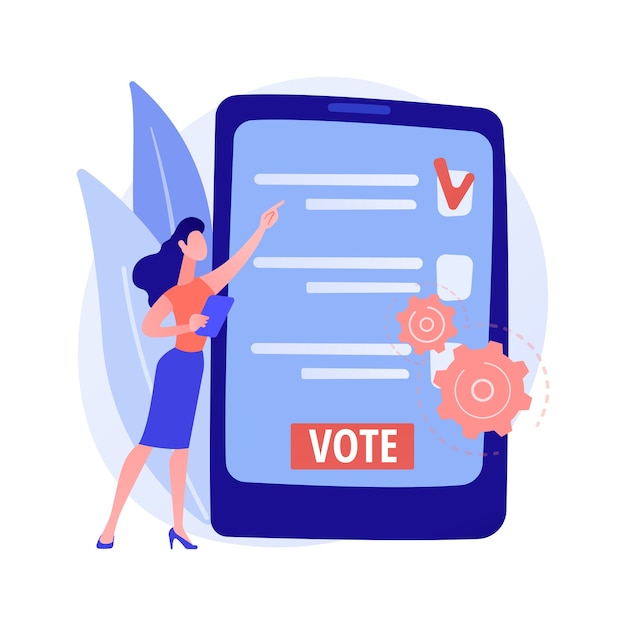 Electronic voting abstract concept illustration