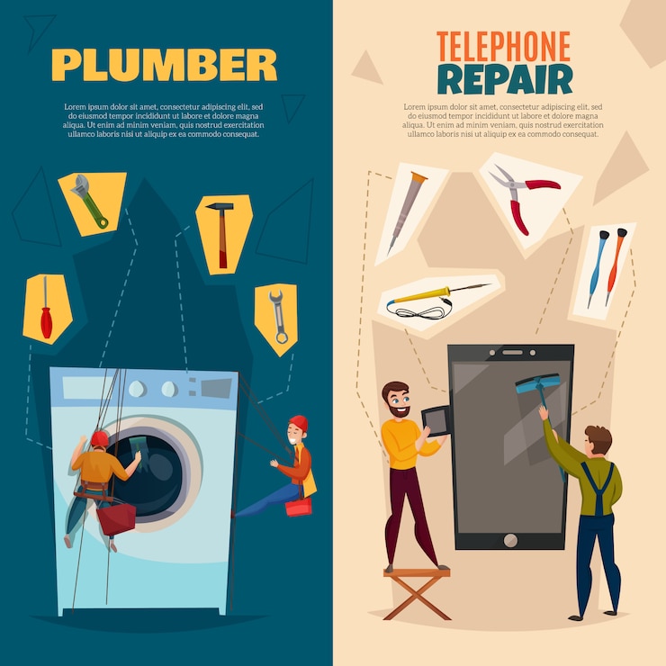 Free Vector electronics repair vertical