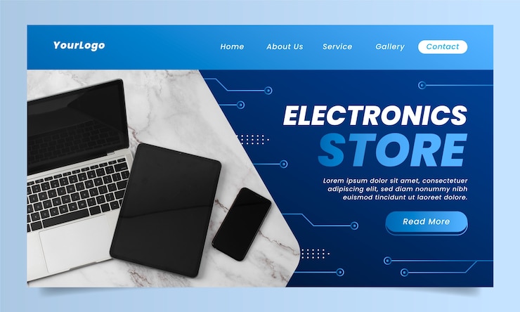 Free Vector electronics store template design