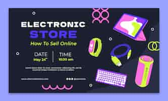 Free vector electronics store  template design