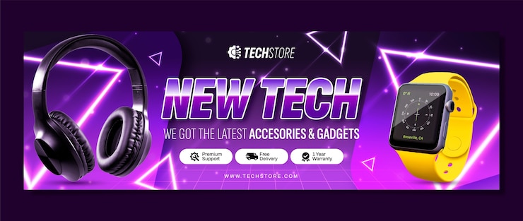 무료 Vector 전자 상점 트위터 헤더