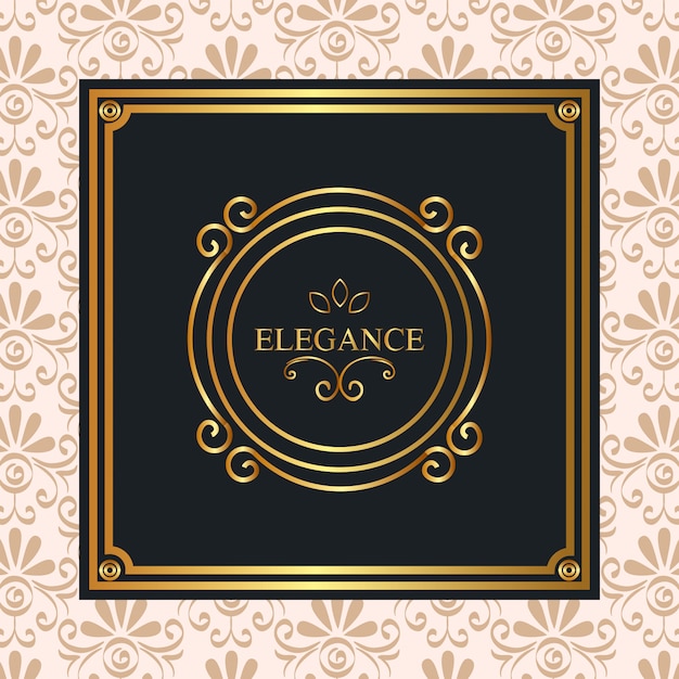 Free vector elegance style golden frame