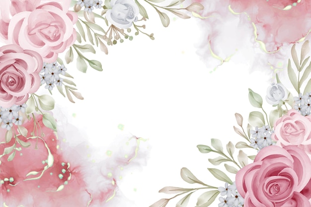 Elegance wedding invitation rose pink flower background