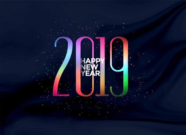 Elegant 2019 happy new year colorful background