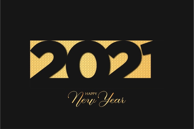 Vettore gratuito elegante sfondo di felice anno nuovo 2021 con struttura dorata