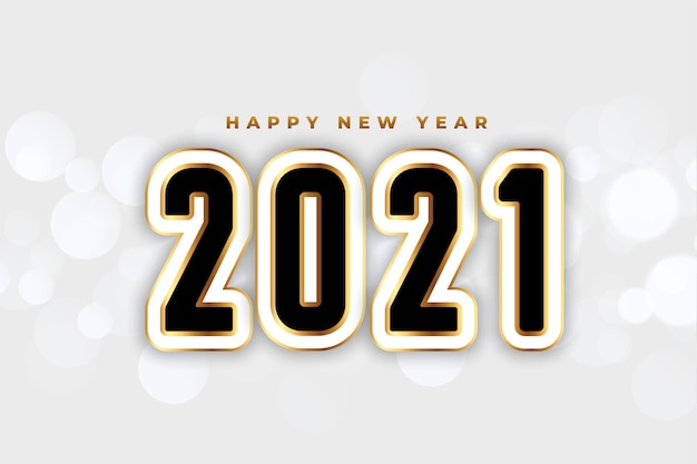Elegant 2021 white and gold happy new year background
