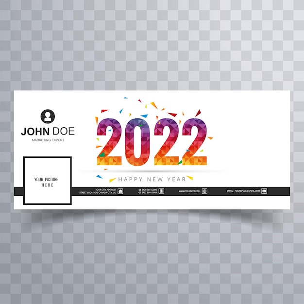 Elegant 2022 happy new year cover template design