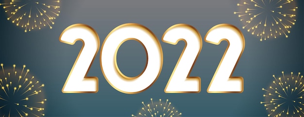 Free vector elegant 2022 new year background with fireworks