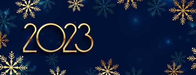 Elegant 2023 new year banner with snowflake decoration