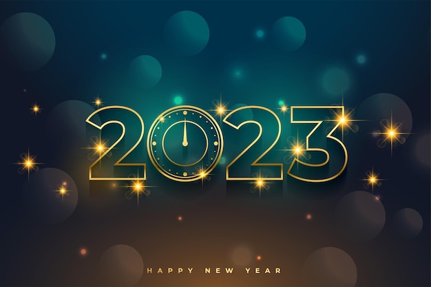 Elegant 2023 new year event banner with bokeh effect