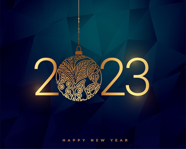 Free vector elegant 2023 new year event card in low poly style