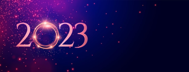 ライトフレーム付きのエレガントな2023年新年の輝きのバナー