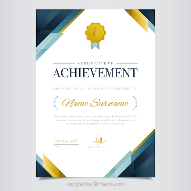 Бесплатное векторное изображение Элегантный абстрактный диплом