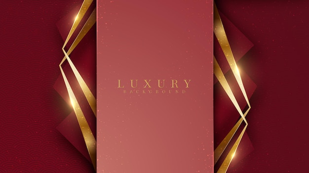 Elegant abstract gold background with shiny elements red shade