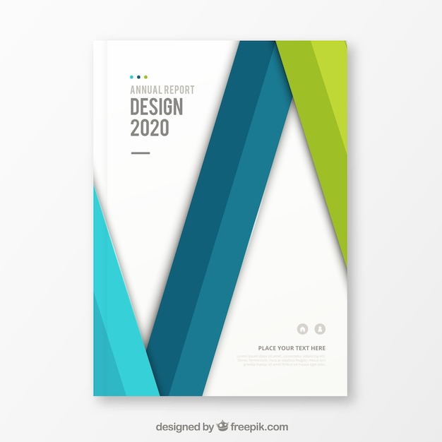 Free vector elegant annual report cover with geometric shapes