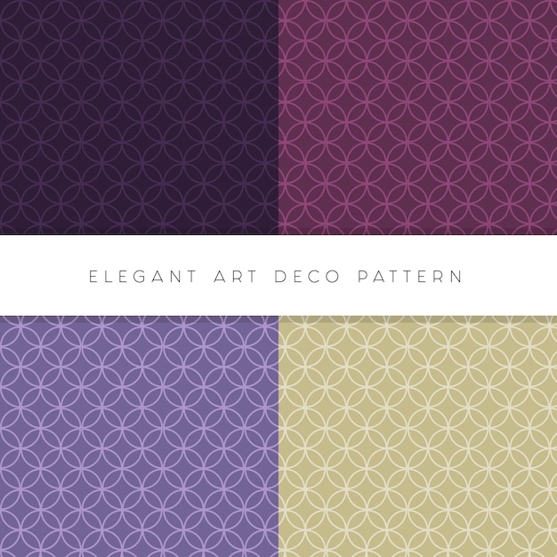 Free vector elegant art deco set of editable patterns