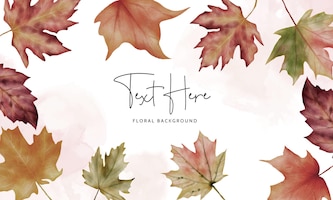 Elegant autumn leaves watercolor background