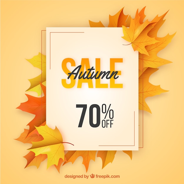 Free vector elegant autumn sale composition with realistic design